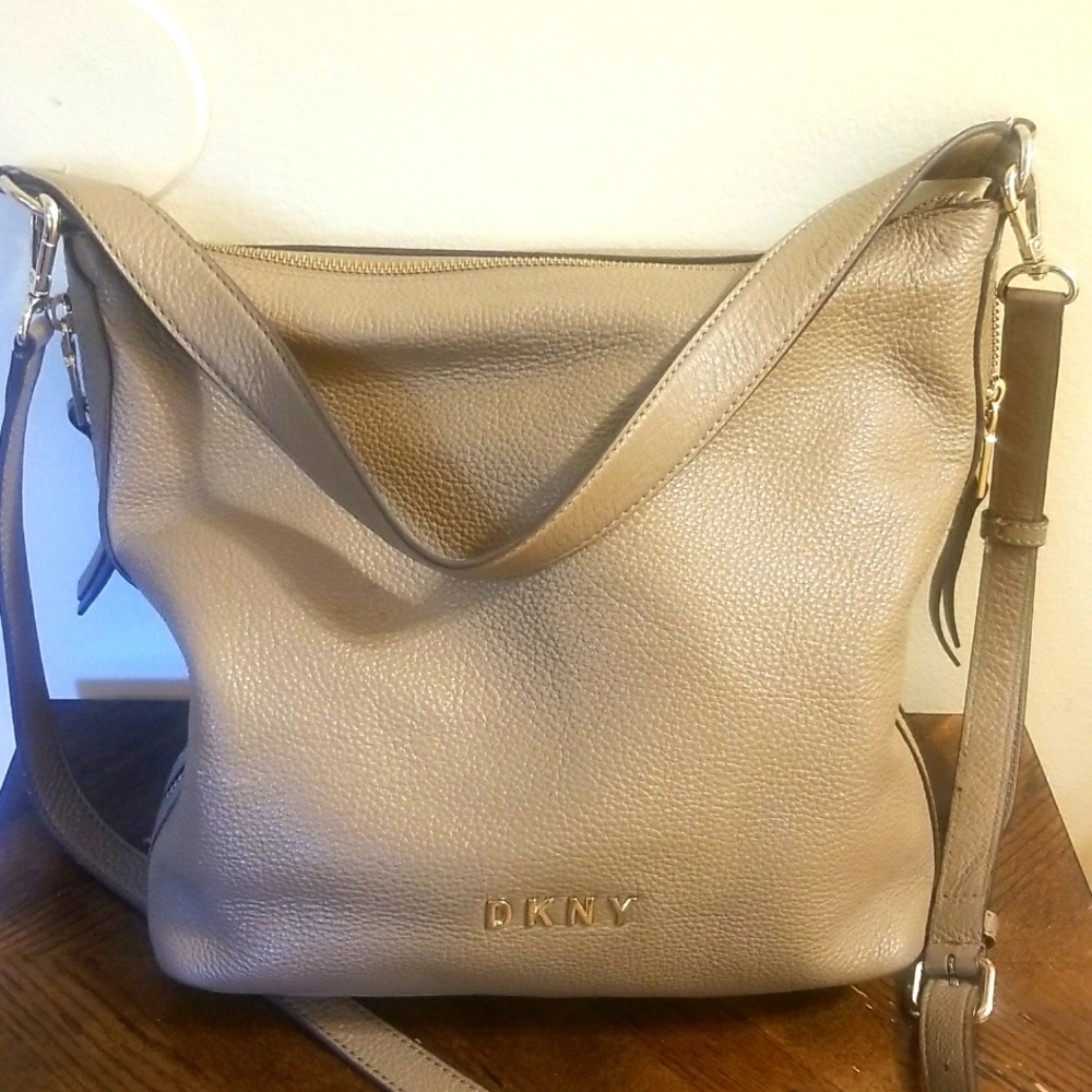 DKNY leather bag pebbled leather with dual straps